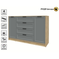 Тумба Тренд КТ-Т160 (Дуб золотой ЛДСП/ Серый ЛМДФ) Ш1600 В1020 Г451